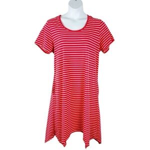 Cuddl Duds Flexwear Soft Stripe Handkerchief Hem Dress Size 2X Petite